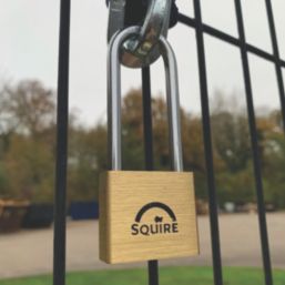 Squire Lion Brass  Weatherproof Long Shackle  Padlock 40mm
