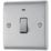 British General Nexus Metal 20A 1-Gang DP Control Switch Brushed Steel with LED