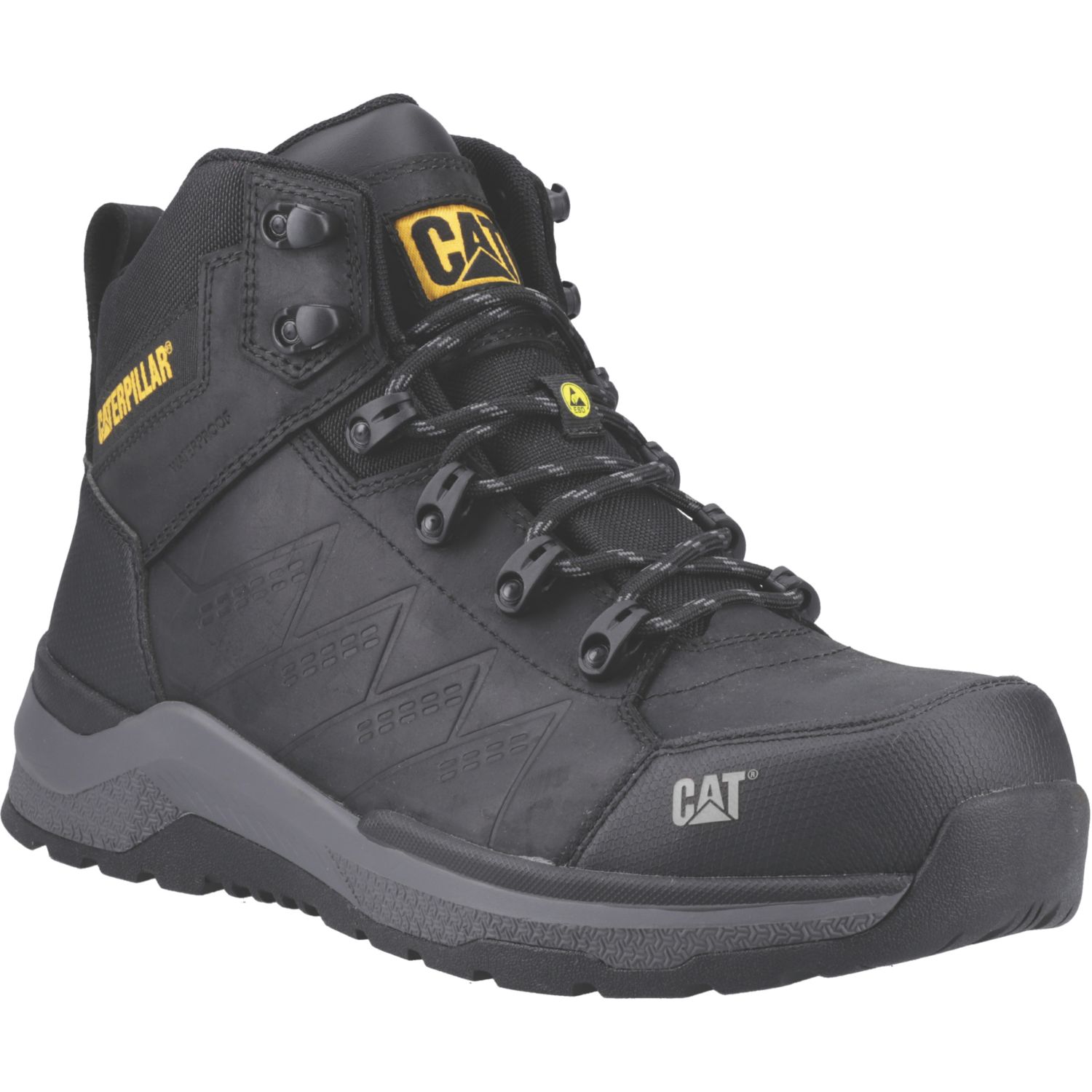 CAT Inductor Mid Size 10 Black Waterproof Safety Boots (734EK)