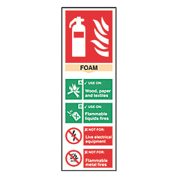 Non Photoluminescent "Fire Extinguisher Foam" Sign 300mm x 100mm