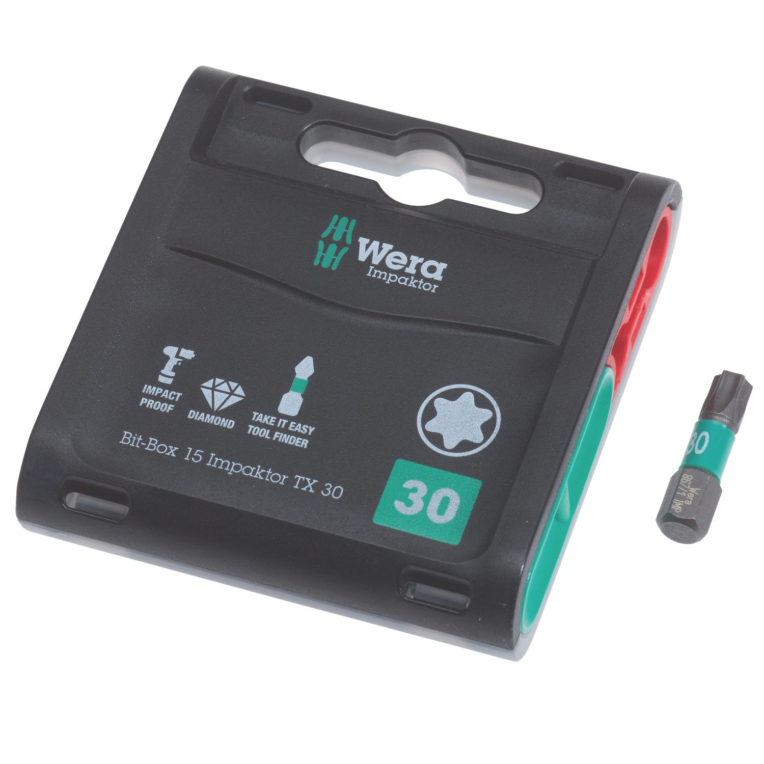 Wera Impaktor 867/1 1/4" 25mm Hex Shank TX30 TriTorsion Diamond Coated Bits 15 Pack (734FP)
