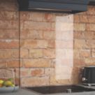 Splashback  Clear with Satin Chrome Caps Kitchen Splashback 600mm x 750mm x 6mm