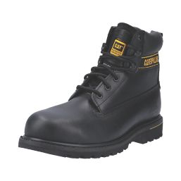 CAT Holton S3 Size 8  Black Water-Resistant Steel Toe Cap Safety Boots