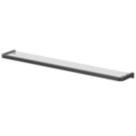 Elland Black Steel & Glass Bathroom Shelf 600mm x 120mm x 20mm