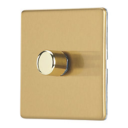 Contactum Lyric 1-Gang 2-Way LED Dimmer Switch  Brushed Brass