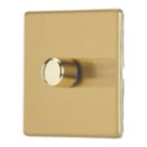Contactum Lyric 1-Gang 2-Way LED Dimmer Switch  Brushed Brass
