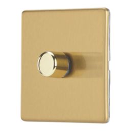 Contactum Lyric 1-Gang 2-Way LED Dimmer Switch  Brushed Brass