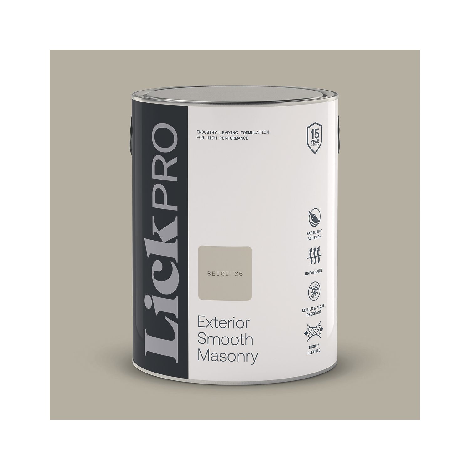 LickPro 5Ltr Smooth Beige 05 Masonry Paint (734TM)