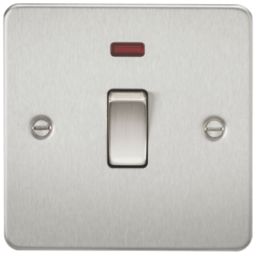 Knightsbridge  20A 1-Gang DP Control Switch Brushed Chrome with LED