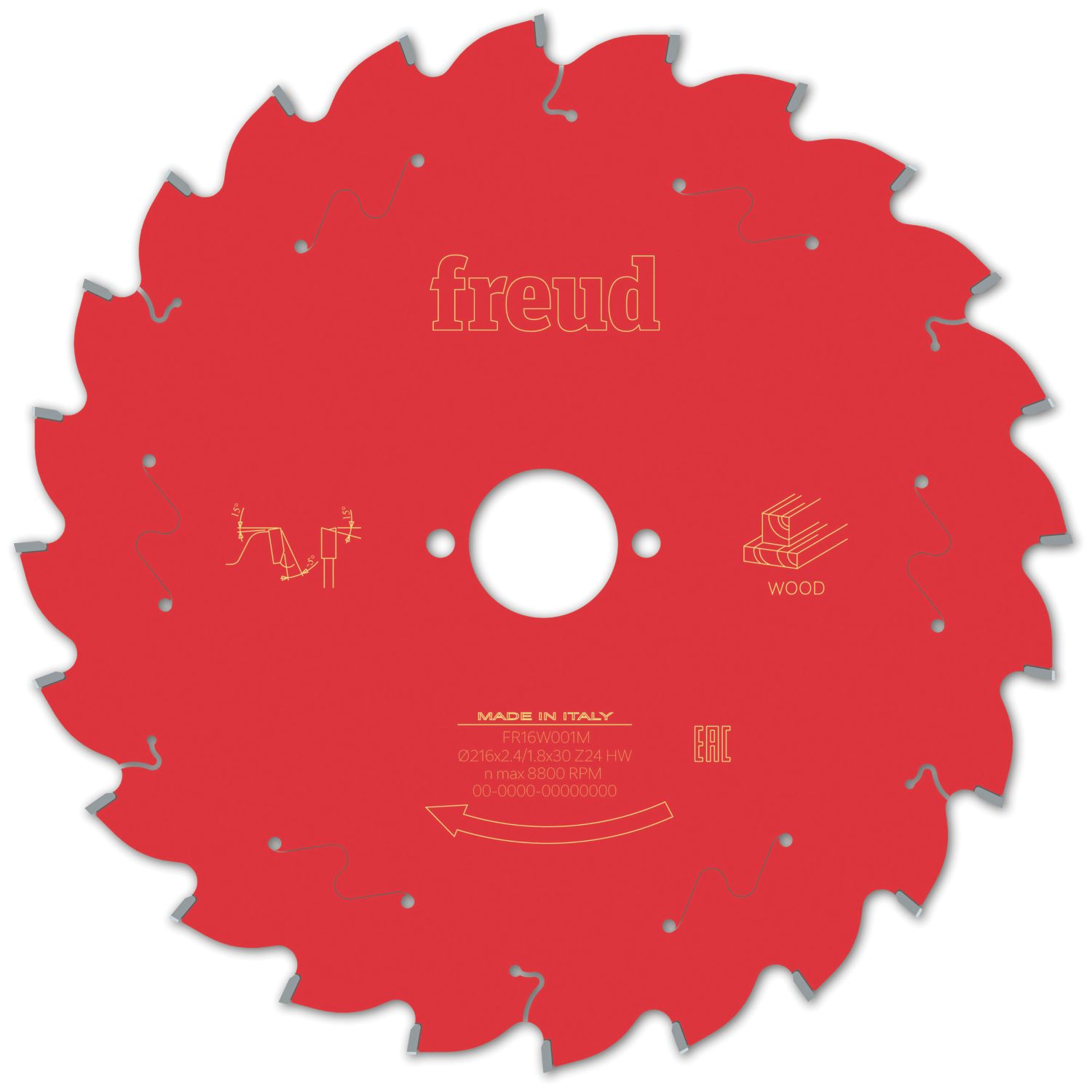 Freud F03FS09748 Wood/Chipboard/MDF Circular Saw Blade 216mm x 30mm 24T (734VV)