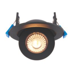 Saxby Shield360 Tilt  Fire Rated LED Recessed Downlight Matt Black 8W 800lm