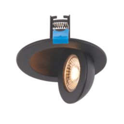 Saxby Shield360 Tilt  Fire Rated LED Recessed Downlight Matt Black 8W 800lm