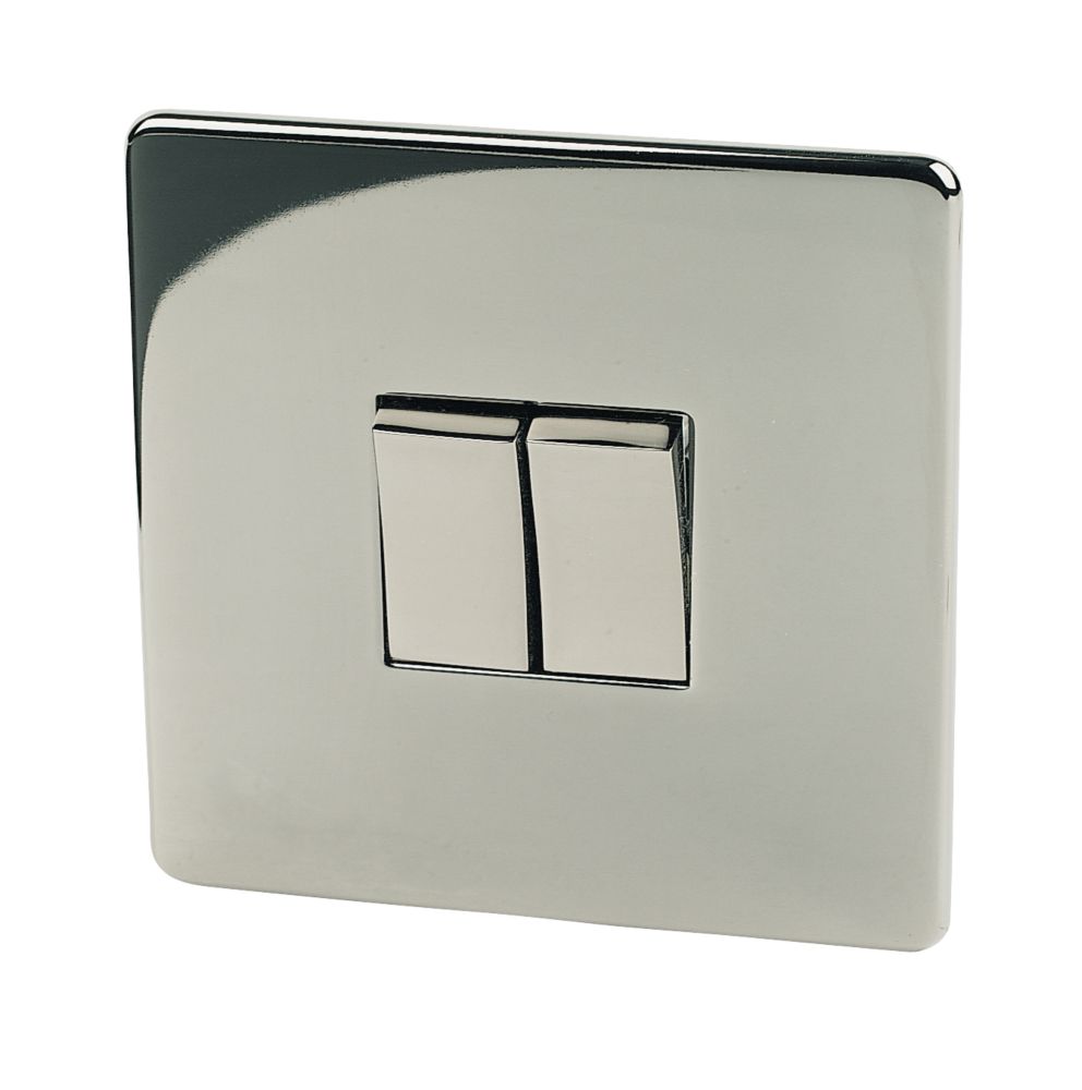 Crabtree Platinum 10AX 2-Gang 2-Way Light Switch  Black Nickel