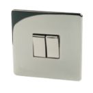Crabtree Platinum 10AX 2-Gang 2-Way Light Switch  Black Nickel