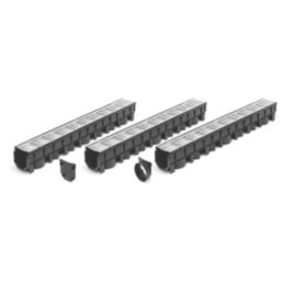 FloPlast FloDrain Drainage Set Silver 115mm x 1m 3 Pack