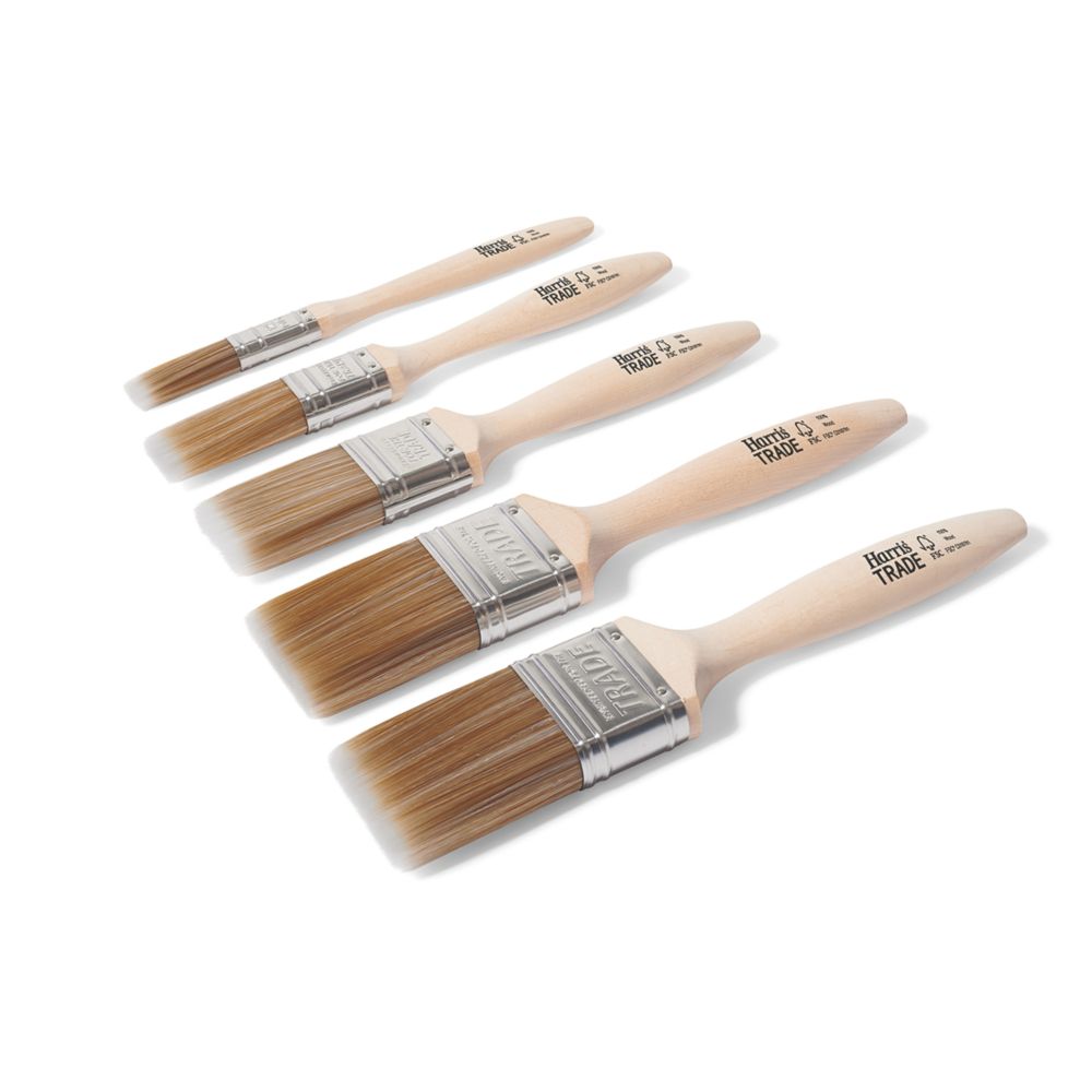 Harris Trade Fine-Tip Paint Brush Set 5 Pieces - Screwfix