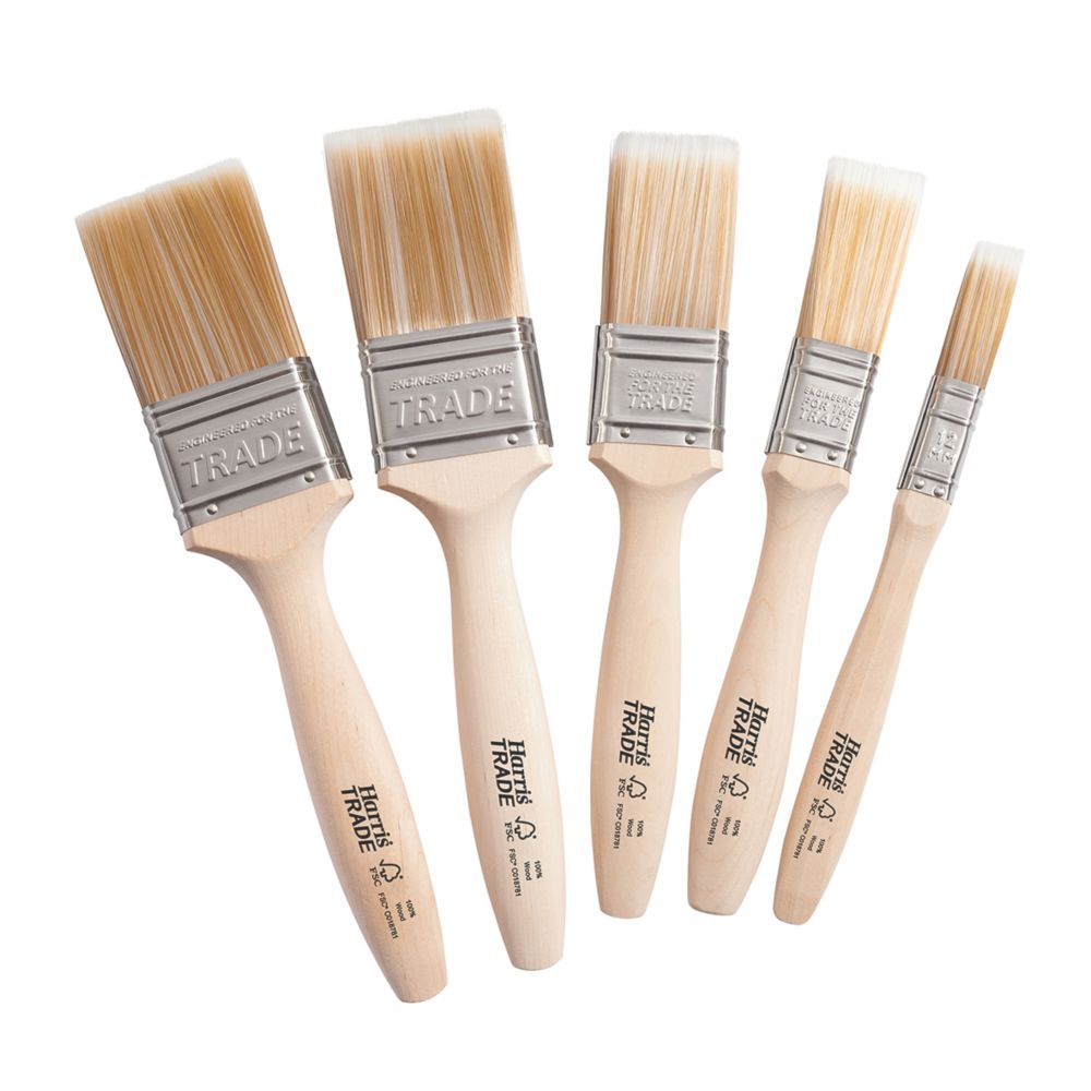 60 pieces 5 Pack Wood Handle Paint Brush Set - Paint, Brushes & Finger  Paint - at 