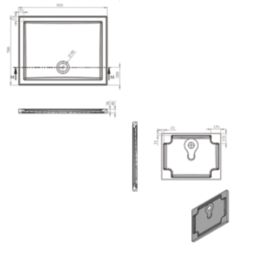 Milan Rectangular Bathroom Shower Tray & Waste White Gloss 900mm x 700mm x 40mm