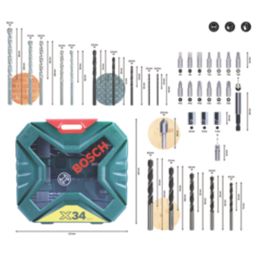 Bosch  Multi-Material Mixed Drill and Screwdriver Bit Set 34 Pieces