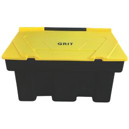 Essentials  Eco-Friendly Stackable Grit Bin  Black/Yellow 350Ltr