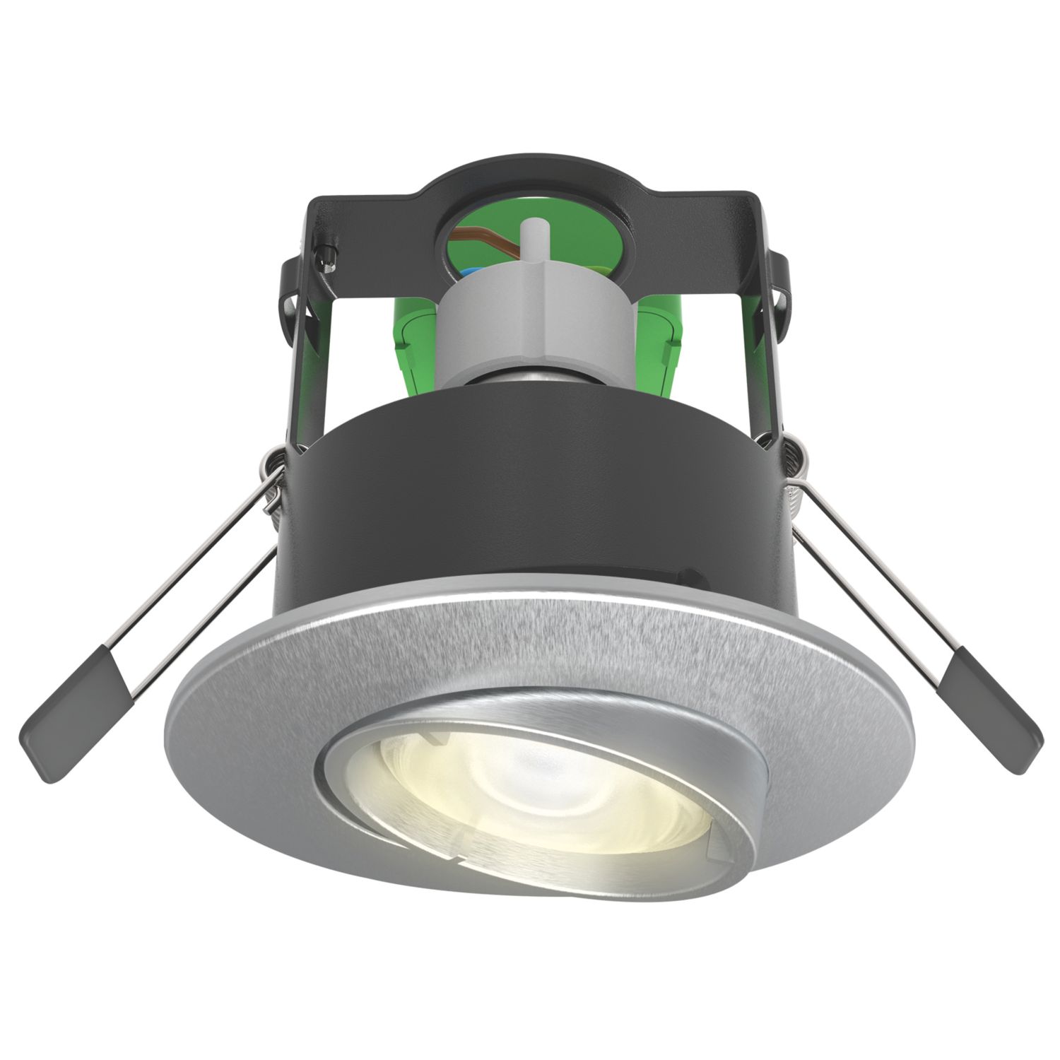 4lite WiZ Connected Adjustable Fire Rated LED Smart Downlight Satin Chrome 4.9W 345lm (735PG)