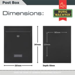 Burg-Wachter Trent Post Box Black Metallic