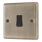 LAP  20A 16AX 1-Gang 2-Way Switch  Antique Brass with Black Inserts