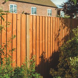 Rowlinson Vertical Board Feather Edge  Fence Panels Honey Brown 6' x 3' Pack of 3