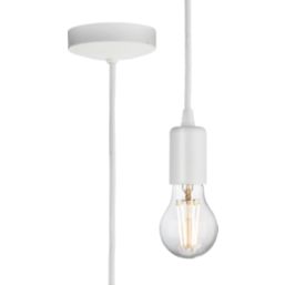 Knightsbridge  Contemporary Long Pendant Matt White