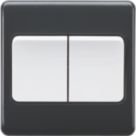 Knightsbridge Part M 10AX 2-Gang 2-Way Light Switch  Anthracite