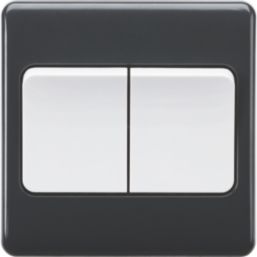 Knightsbridge Part M 10AX 2-Gang 2-Way Light Switch  Anthracite