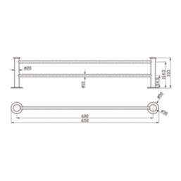 Swirl Caldew Bathroom Double Towel Rail Chrome 650mm x 133mm x 50mm