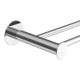 Swirl Caldew Bathroom Double Towel Rail Chrome 650mm x 133mm x 50mm