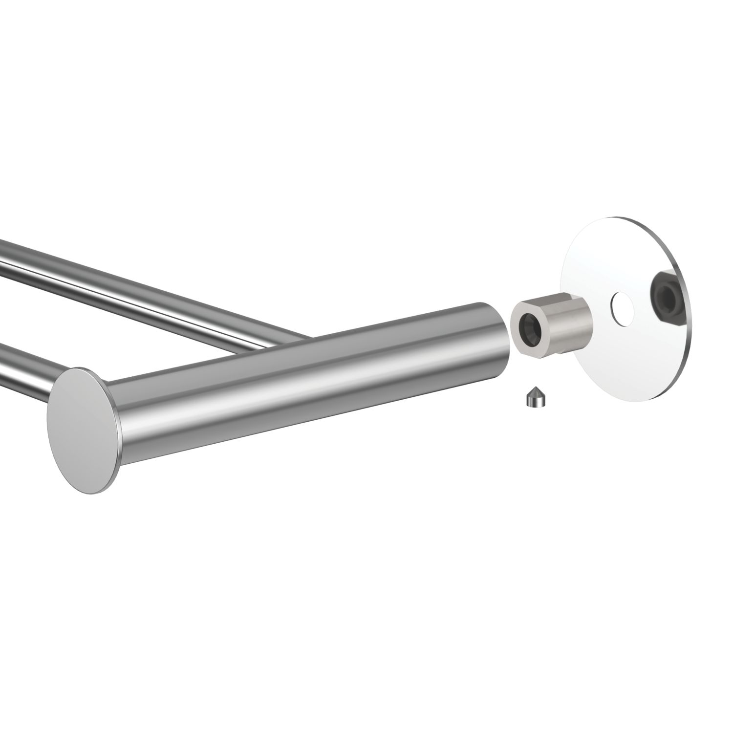 Swirl Caldew Bathroom Double Towel Rail Chrome 650mm x 133mm x 50mm (735YT)