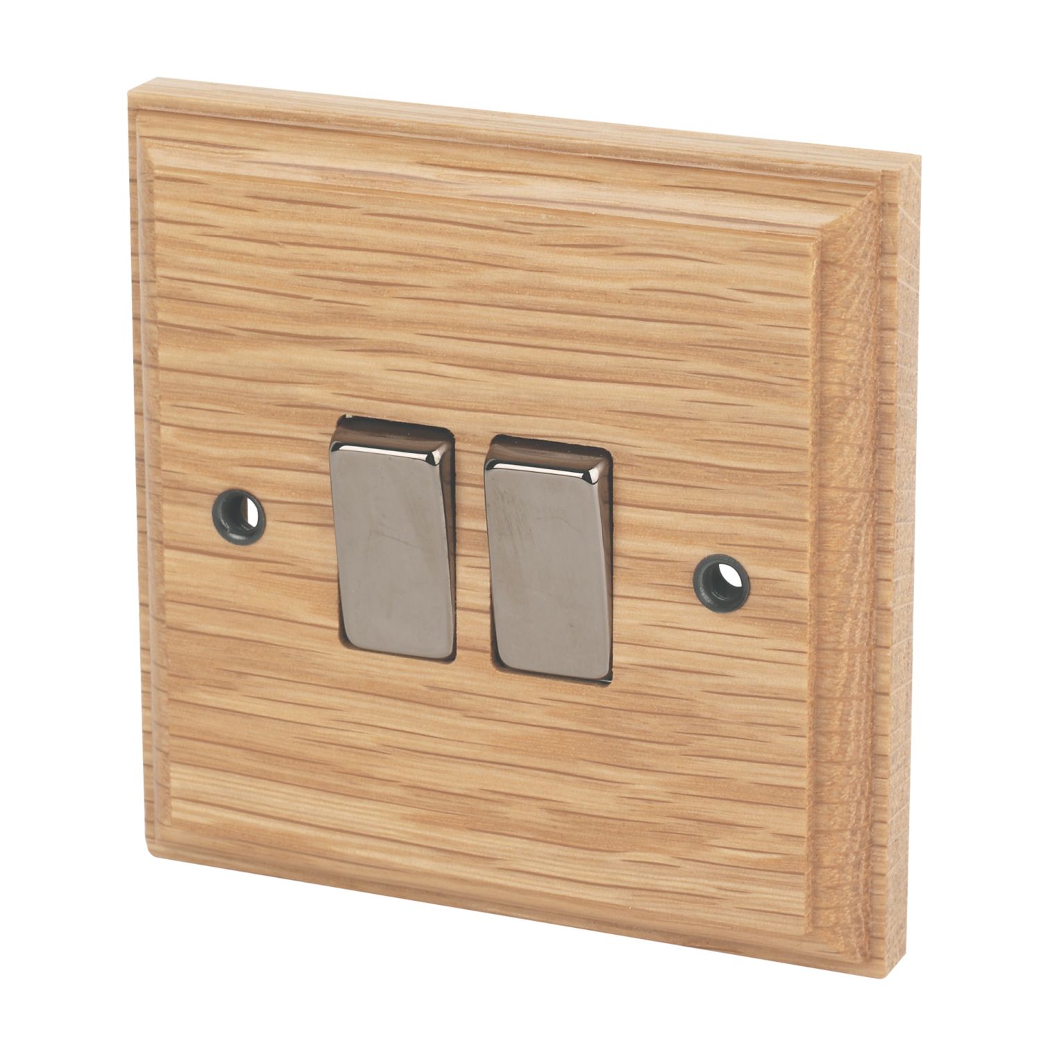 Varilight 10AX 2-Gang 2-Way Light Switch Classic Oak (7363H)