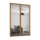 Spacepro Shaker 2-Door Framed Sliding Wardrobe Mirror Doors Oak Frame Mirror Panel 1145mm x 2260mm