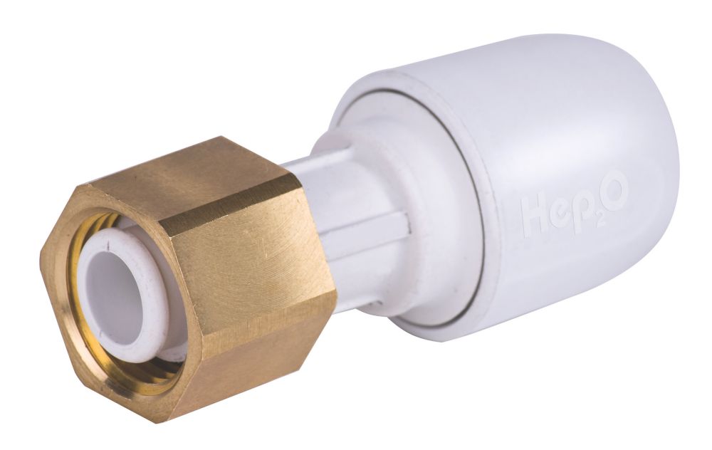 Hep2O  Plastic Push-Fit Straight Tap Connector 15mm x 3/4"