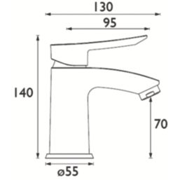 Bristan Apelo Chrome Plated 140mm Standard Lever Mono Basin Mixer Tap  With Clicker Waste
