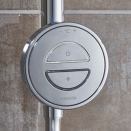 Aqualisa Smart Link Gravity-Pumped Ceiling-Fed Chrome Thermostatic Shower