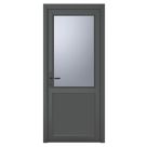 Crystal  1-Panel 1-Obscure Light Right-Handed Anthracite Grey uPVC Back Door 2090mm x 840mm