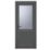 Crystal  1-Panel 1-Obscure Light Right-Handed Anthracite Grey uPVC Back Door 2090mm x 840mm