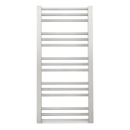 Time 1000mm x 480mm 1018BTU Silver Flat Designer Towel Radiator