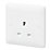 MK Base 13A 1-Gang Unswitched Socket White with White Inserts