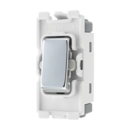 British General Nexus 20A Grid SP Centre Off Control Switch Polished Chrome