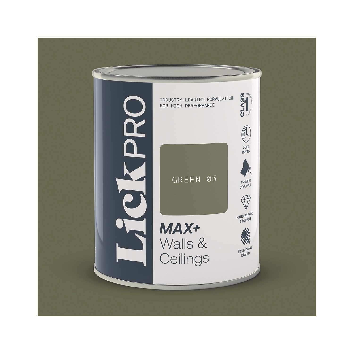 LickPro Max+ 1Ltr Green 05 Matt Emulsion Paint (736TM)