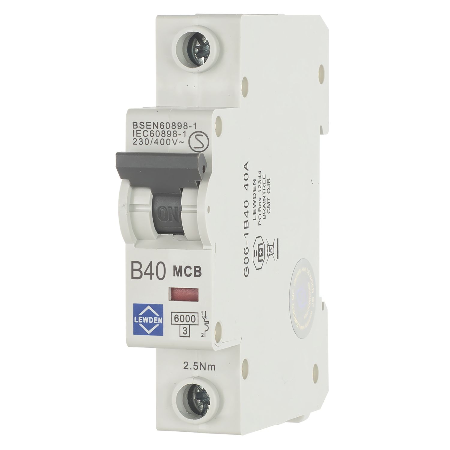 Lewden 40A SP B Curve MCB (736TN)