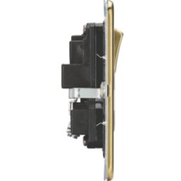 Knightsbridge  13A 2-Gang DP Switched Double Socket Polished Brass  with Black Inserts