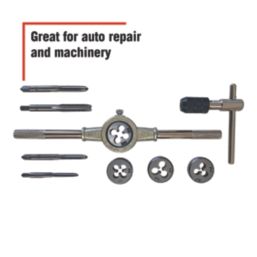 Forge Steel 0.7 - 1.25mm Metric Tap & Die Set 10 Pieces