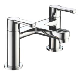 Bristan Nero Chrome 130mm Deck Mounted Lever 2 Tap Holes Bath Mixer Tap