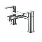 Bristan Nero Chrome 130mm Deck Mounted Lever 2 Tap Holes Bath Mixer Tap